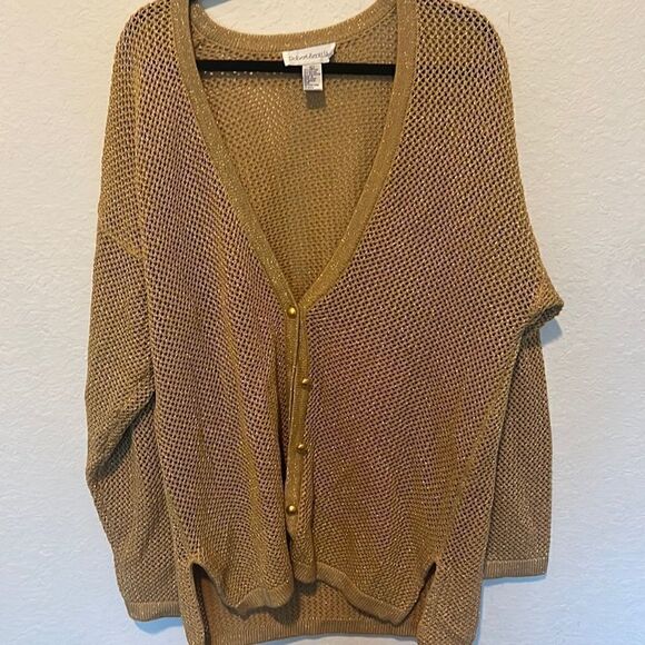 Beautiful Vintage Robert Scott Cardigan Gold Button Down Knitted - Vintage Large - Picture 1 of 4
